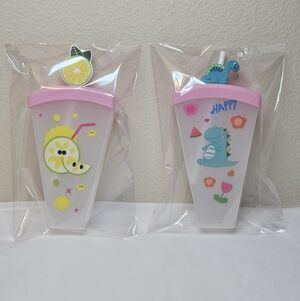 Tumbler With Straw And Straw Charm NEW - Pick 1